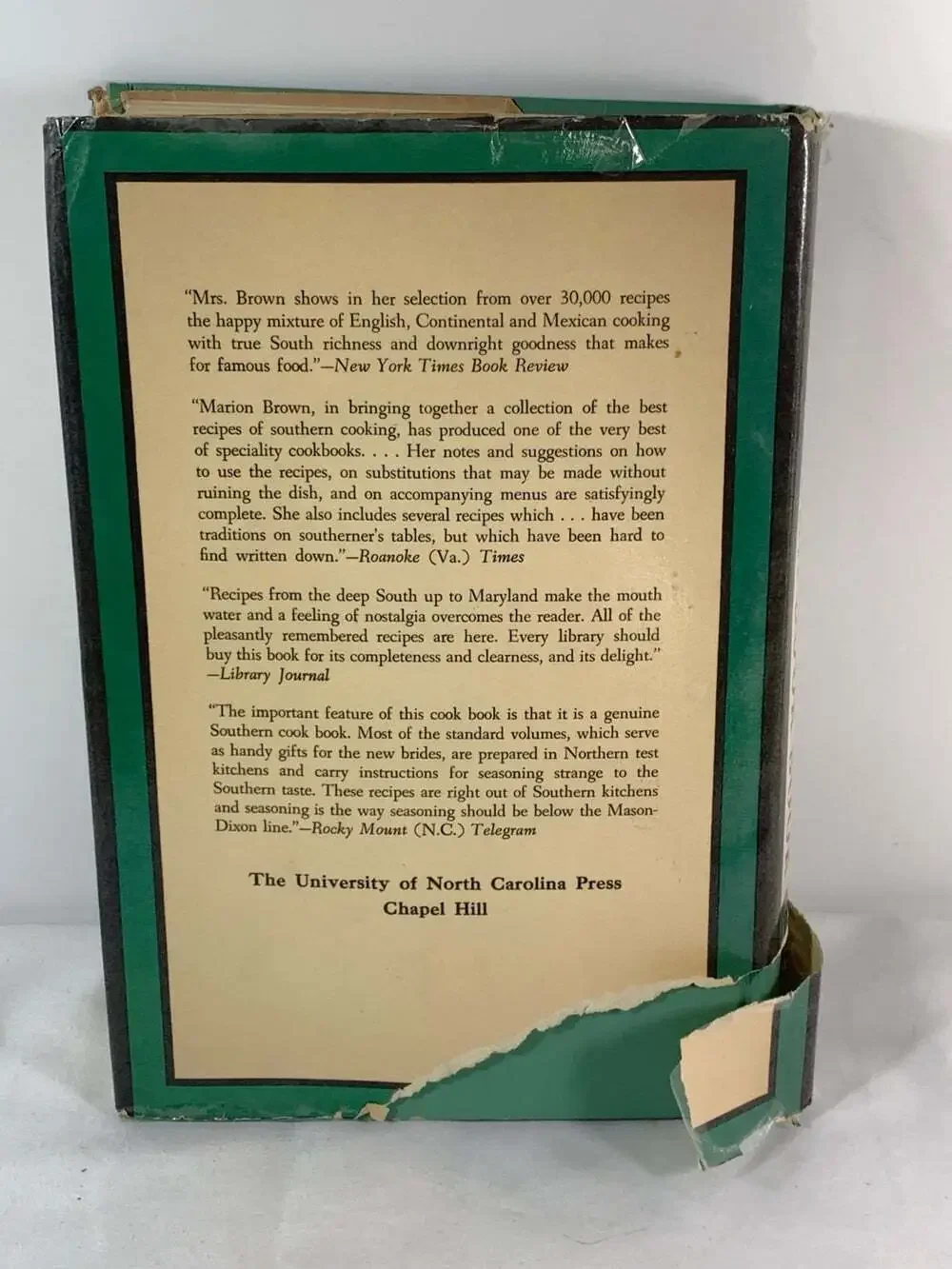 Marion Brown’s Southern Cook Book 1968 UNC Press